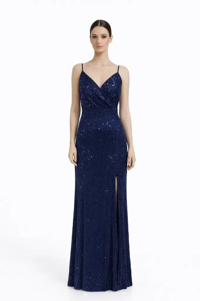 0007 - Azul noche lentejuelas tiras - Faeri