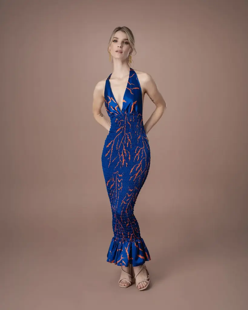 0023 - Azul lineas naranja - Juliana Florez 