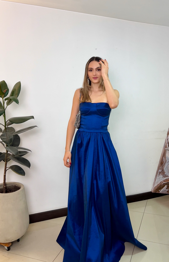 0283 - Azul noche tafeta strapples - La M