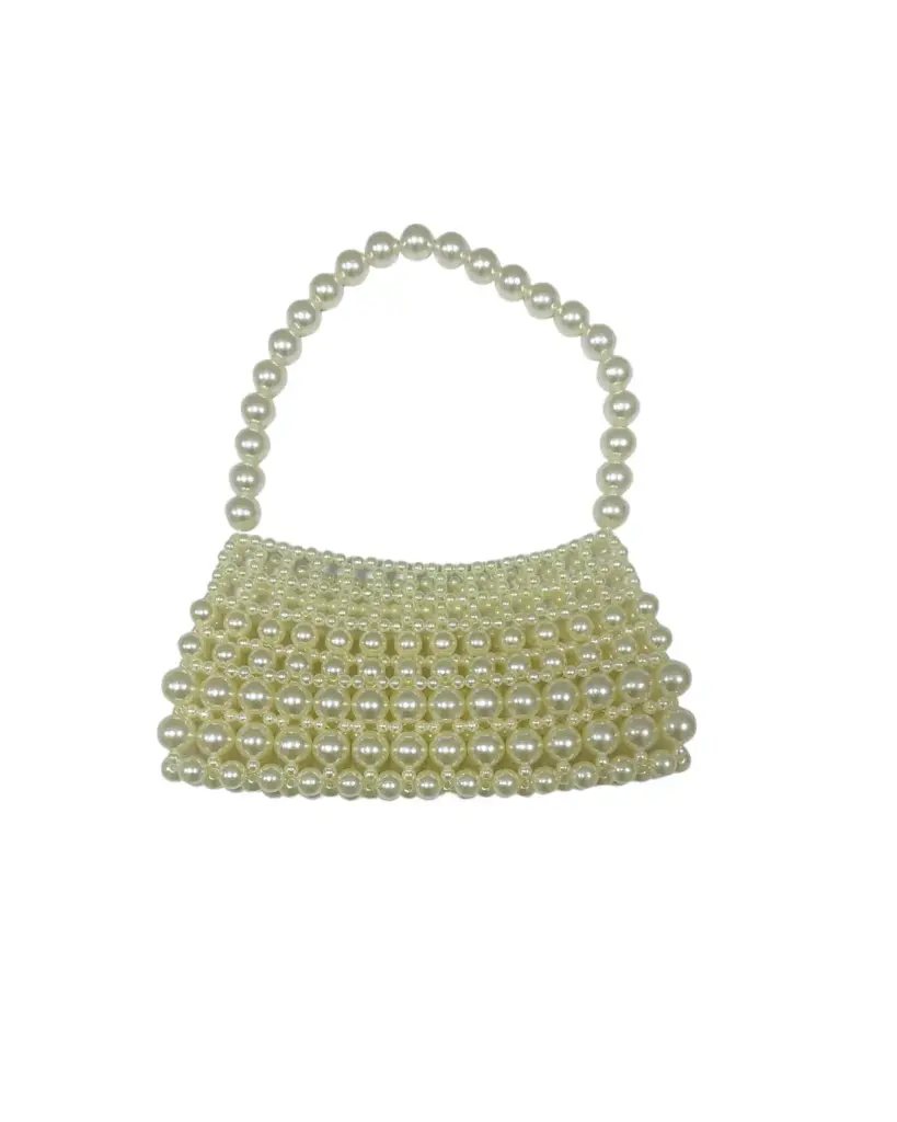 0824 - Cartera perlas blancas