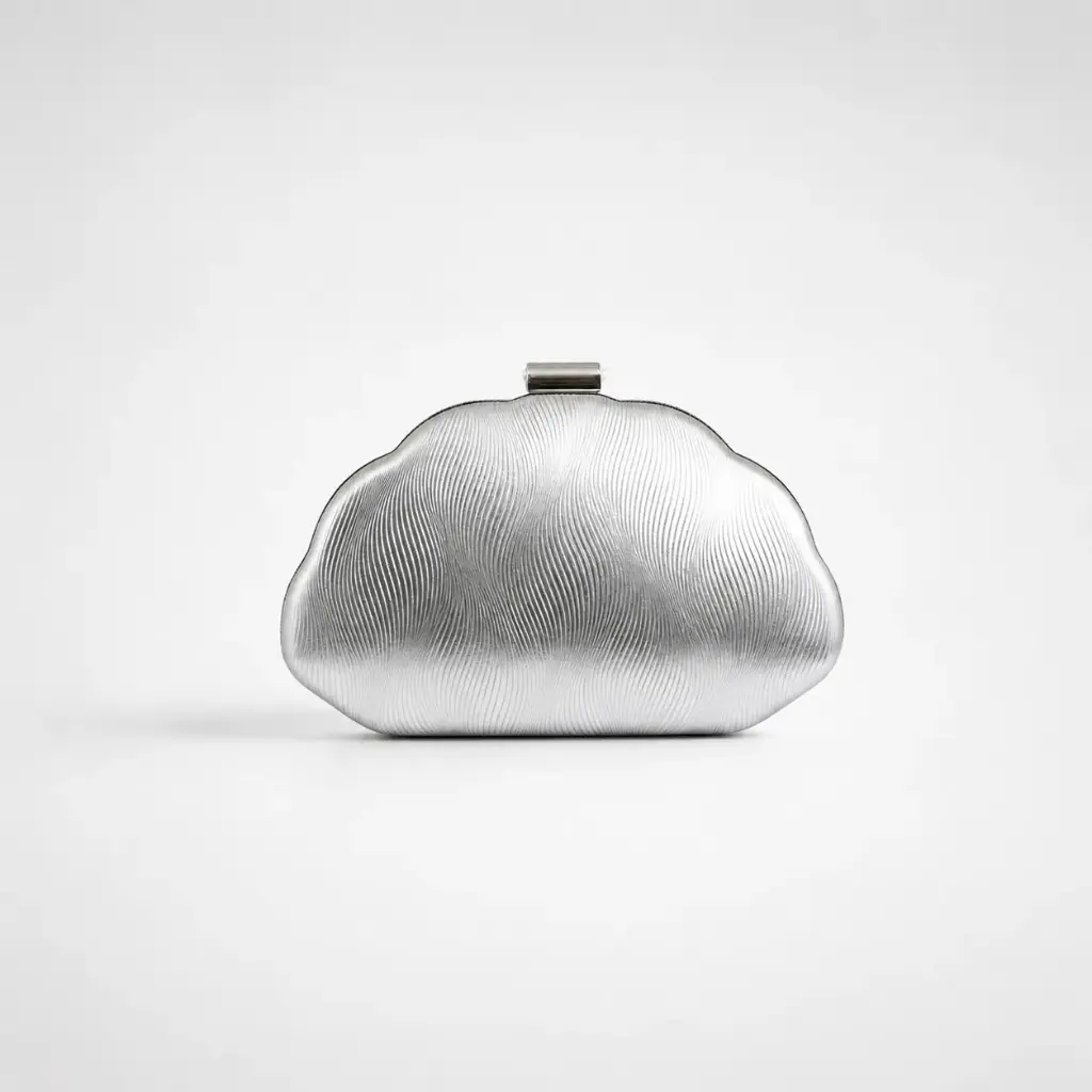 0834 - Cartera plateada concha