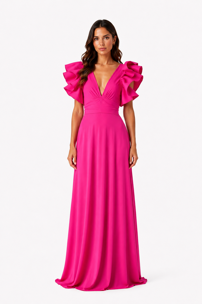 0680 - fucsia strech boleros mangas 
