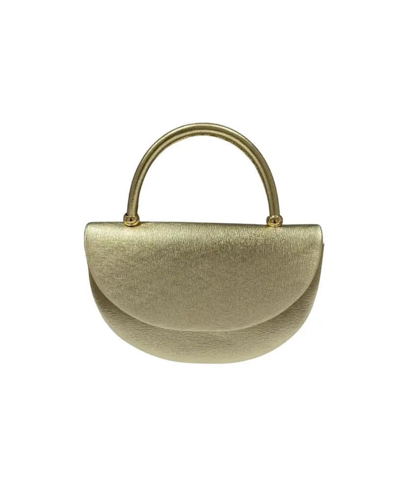 0877 - Cartera media luna dorada opaca 3