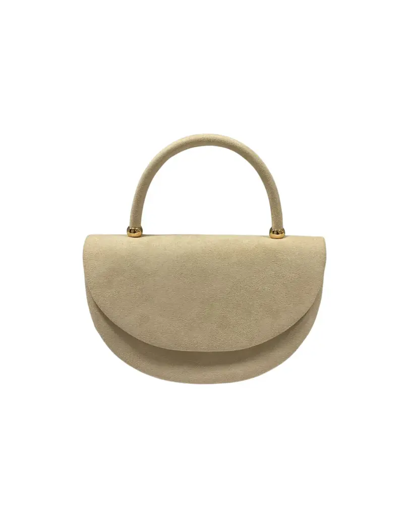 0879 - Cartera media luna beige