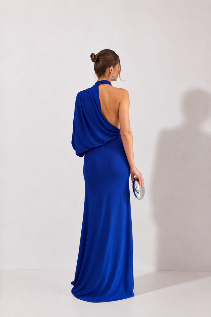 0572 - Halter bandeja stretch azul rey caida