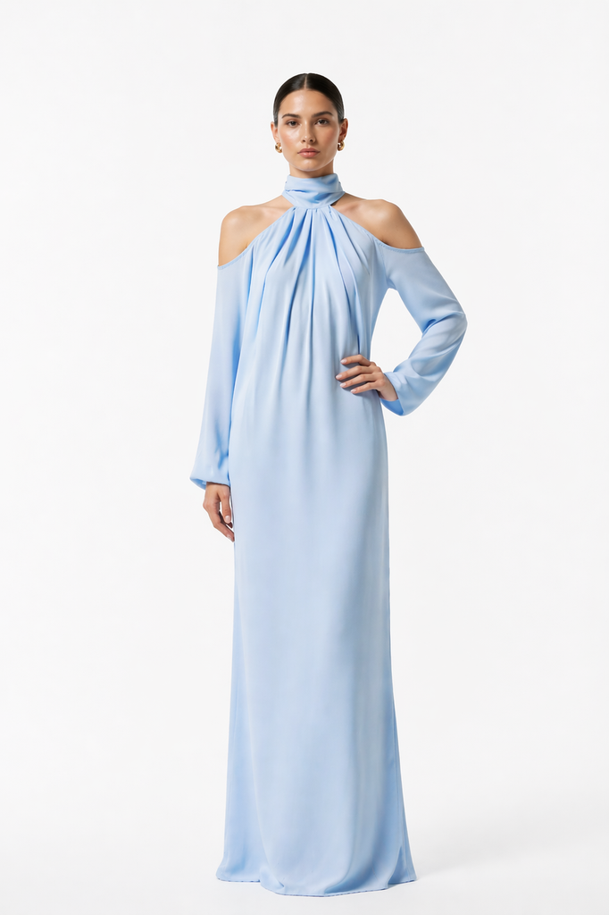 0111 - Halter Hombros Descubiertos Babyblue