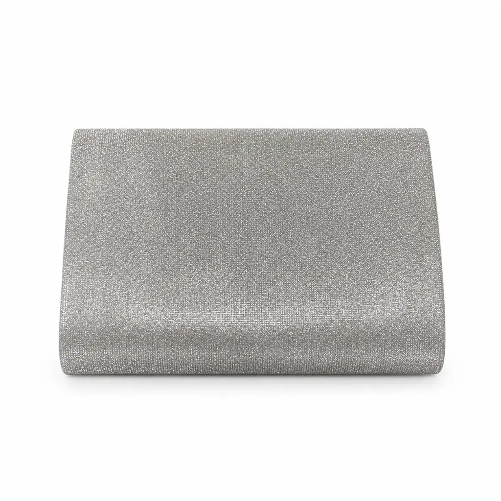 0826- Cartera sobre brillante plateada