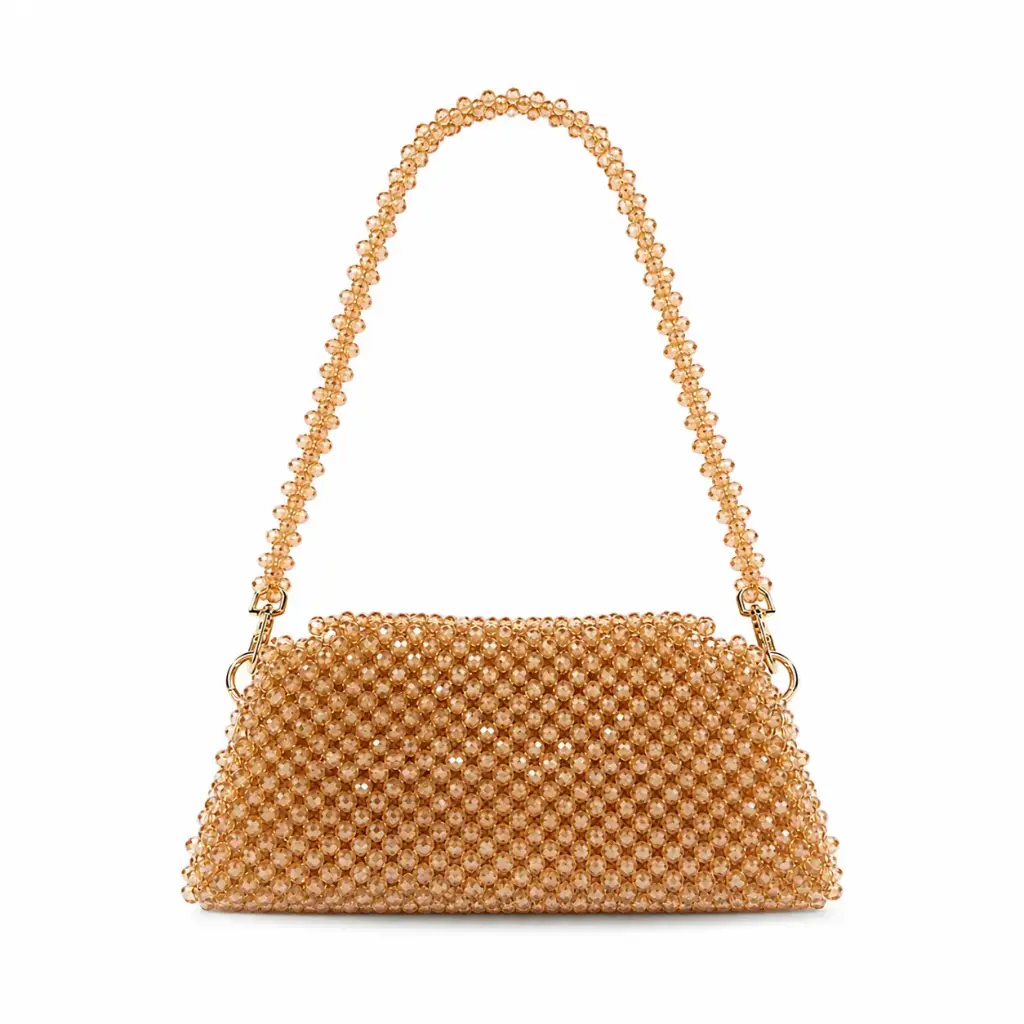 0827- Cartera dorada cristal murano