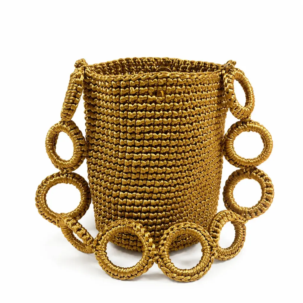 0854- Cartera aros dorada