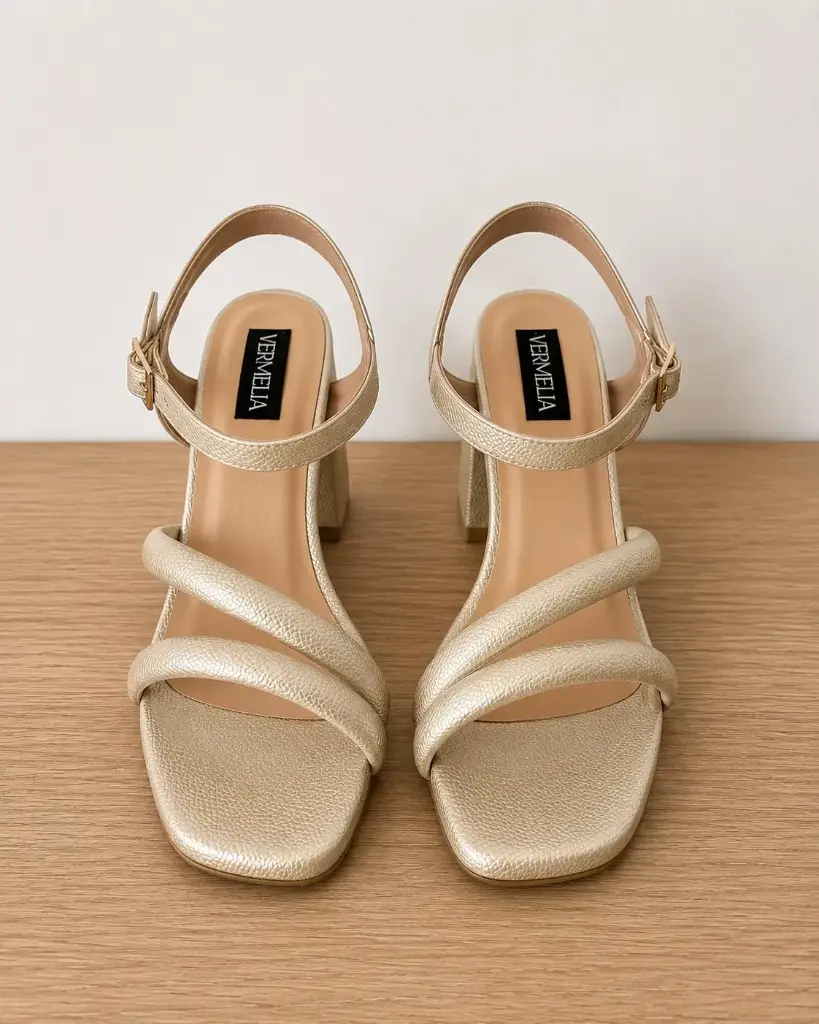 Tacones cruzados plateado mate Venta