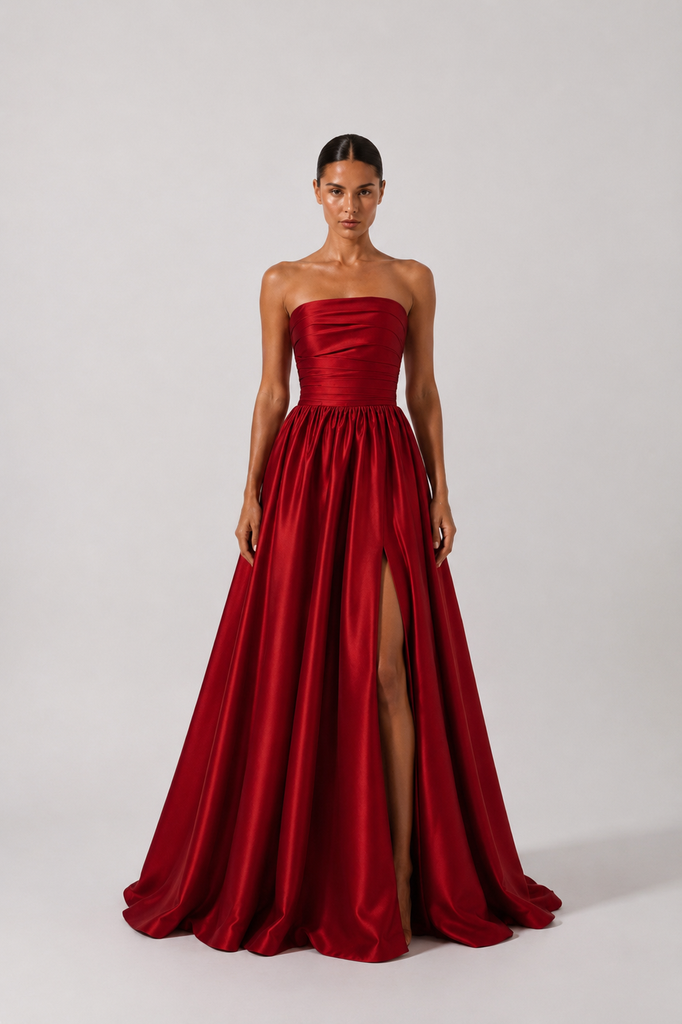 0977 - Magnolia Diego Aldana- strapless rojo