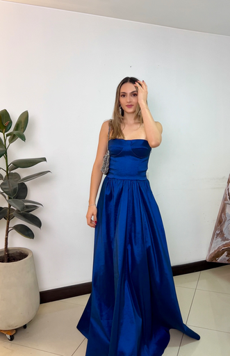 0283 - Azul noche tafeta strapples - La M