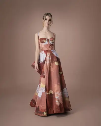 523 - Naranja blanco y verde - Maria Elena Villamil