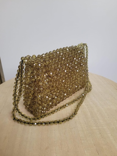 0834 - Cartera transparente verde cuerda ajustable