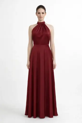 0027 - Vinotinto Halter Botones Espalda