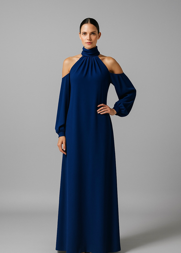 0195 - Halter hombros descubiertos Azul Noche Baobab