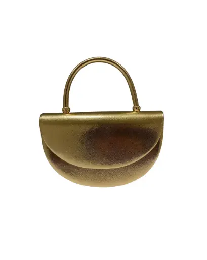 0875 - Cartera media luna dorada