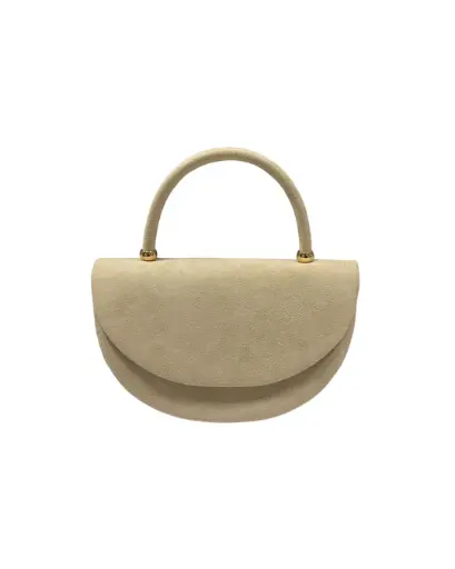 0879 - Cartera media luna beige