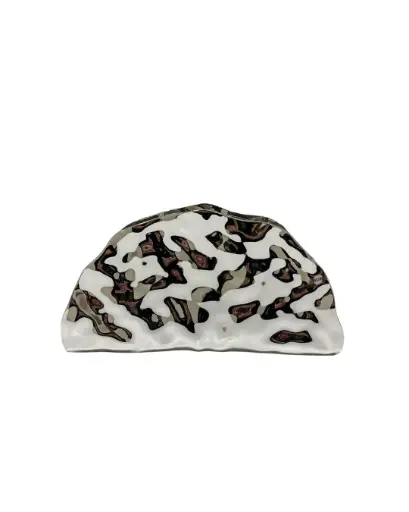 0882 - Cartera media luna plateada metalizada