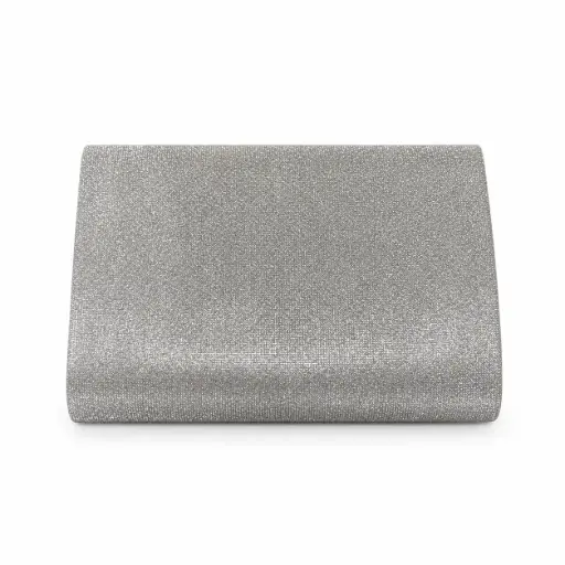 0826- Cartera sobre brillante plateada