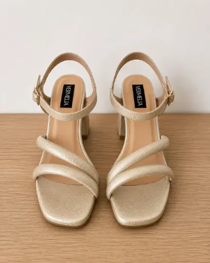 Tacones cruzados plateado mate Venta