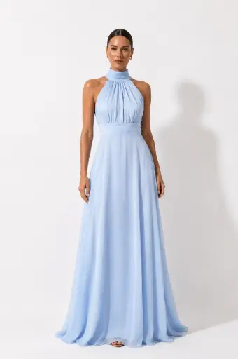 0668 - Lia baby blue halter drapeado
